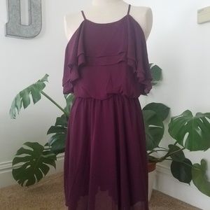 Plum Ruffle Modcloth Dress